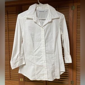 Women’s NewYork&Company white 3/4 sleeve blouse, size M